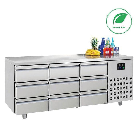 Masa refrigerare inox cu 9 sertare ENERGY Line, Temp. -2/+8 °C - eurogastro.ro