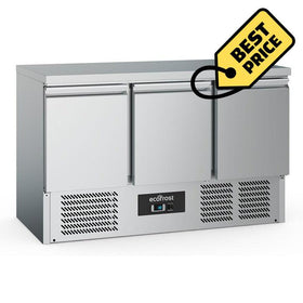 Masa refrigerata inox cu 3 usie, temp. +2 / +8 °C, agregat inferior - eurogastro.ro