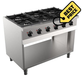 Masina de gatit cu 6 ochiuri, 6 x 6,5 kW, baza deschisa - eurogastro.ro