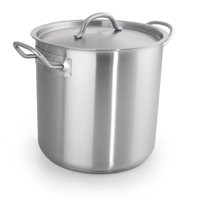 Oala inox cu capac 20 L, Ø 32, H 26 cm, fund capsat triplu stratificat - eurogastro.ro