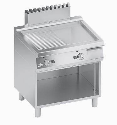 Plita fry top neted + striat, alimentare gaz, 80x70 cm - eurogastro.ro