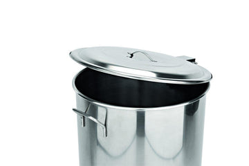 Pubela inox 65 L, cu 4 roti, deschidere capac cu pedala