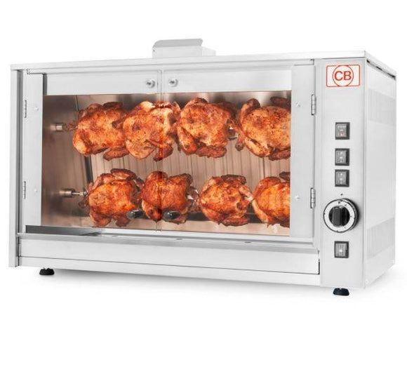 Rotisor pe gaz, 2 tepuse, 8 pui, 9 kW - eurogastro.ro