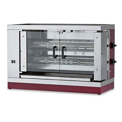Rotisor pe gaz, 2 tije, 8-10 pui 12 kW - eurogastro.ro