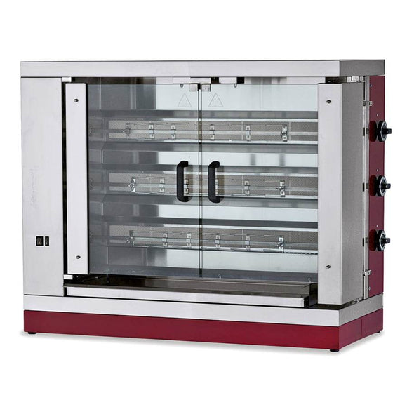 Rotisor pe gaz, 3 tije, 12-15 pui, 18 kW - eurogastro.ro