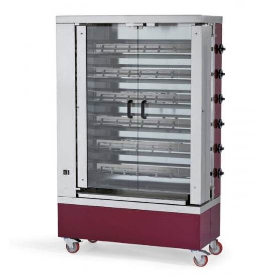Rotisor pe gaz, 6 tije, 24-30 pui, 36 kW - eurogastro.ro