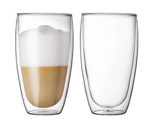Set 2 cesti caffe latte 360ml, sticla cu pereti dublii - eurogastro.ro