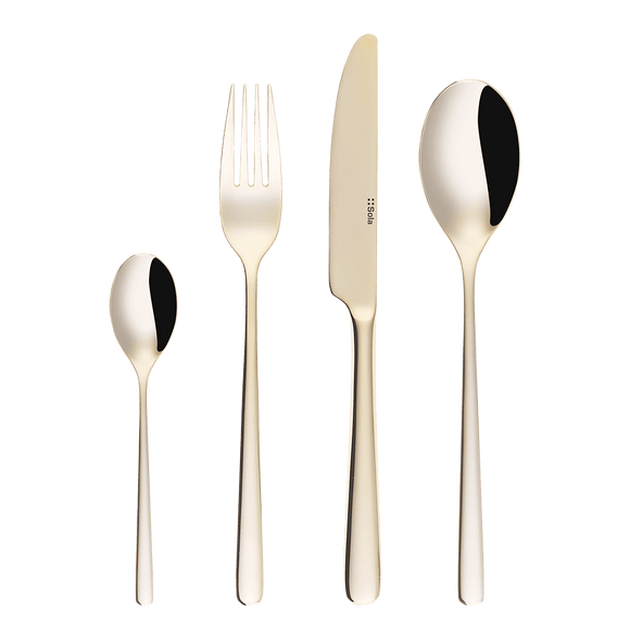 Tacamuri gama Salamanca Champagne, grosime 3,5 mm, finisaj auriu lucios, inox 18/10 monobloc - eurogastro.ro