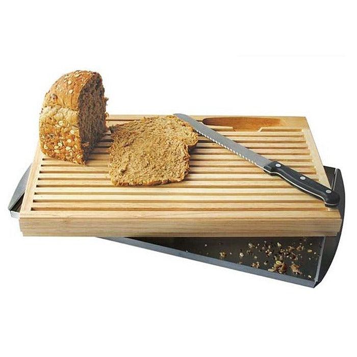 Tocator pentru paine cu tava firimituri inox si cutit inclus, 47x26 cm - eurogastro.ro