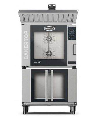 Unitate de coacere pentru patiserie capacitate 6 tavi 60x40 cm compus din cuptor, dospitor si hota cu condensare de aburi - eurogastro.ro
